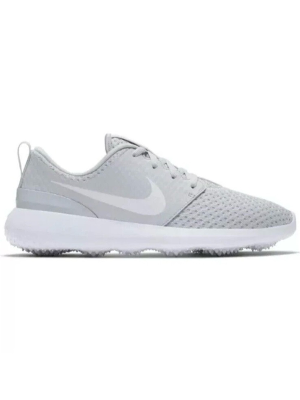 Nike Light Grey Mesh Running Sneaker with White Swoosh